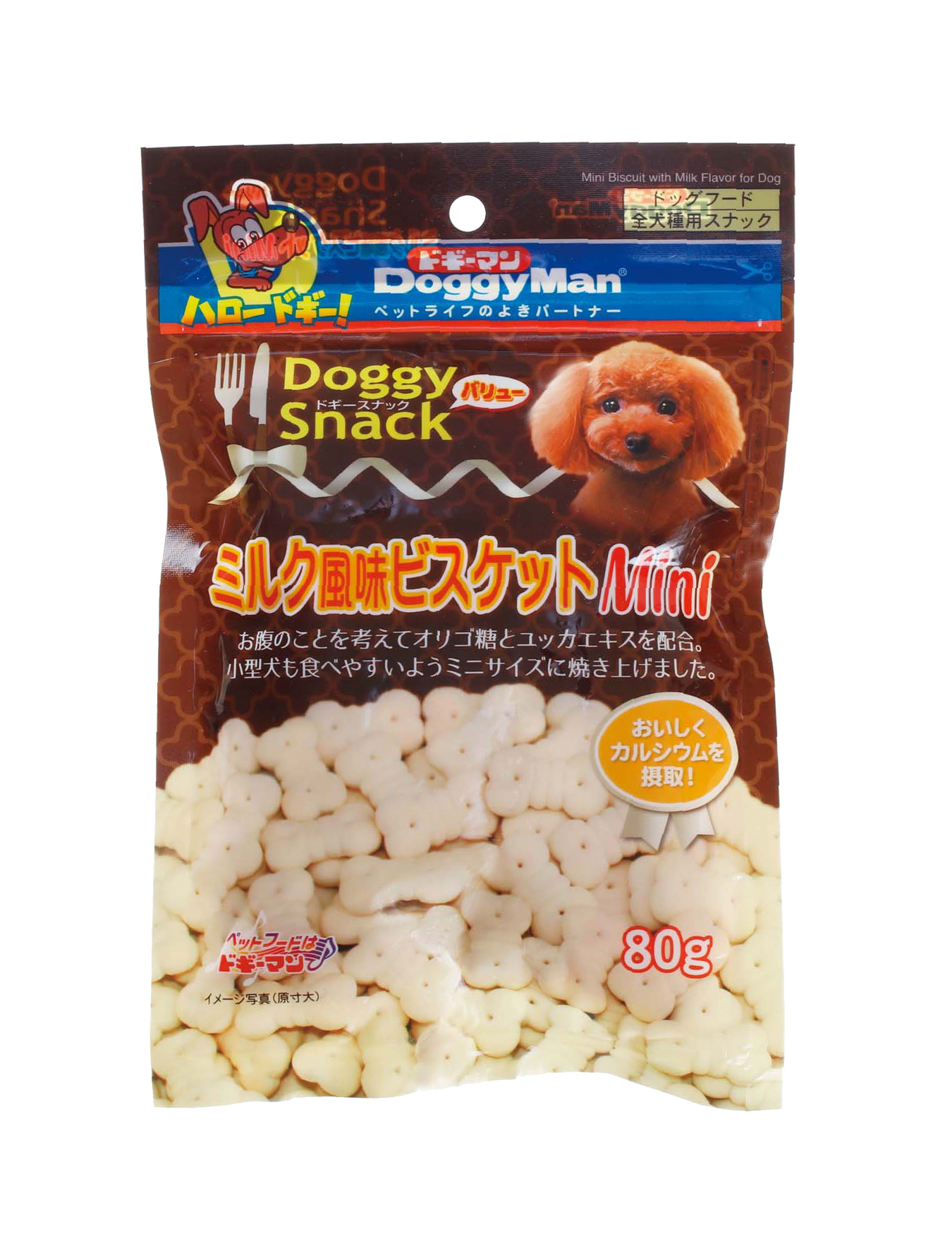 DoggyMan Milk Flavor Mini Dog Treats 80g - Healthy Training Snacks for Small Dogs, Perfect for Reward, Obedience & Puppy Training | Crunchy Biscuit Bites for Teething & Dental Care