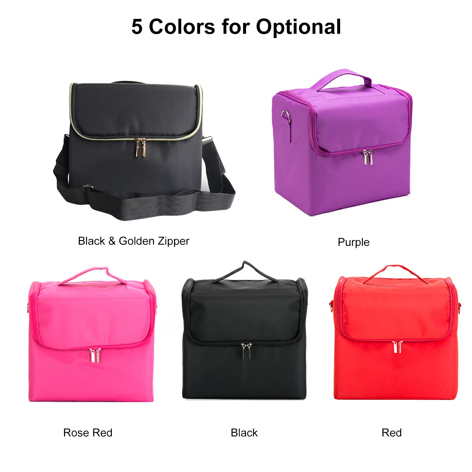 EXCLUZO Large Capacity Cosmetic Storage Bag - Travel Makeup Organizer for Women, Portable Waterproof Makeup Pouch (Perfect for Travel, Gym, Daily Use & Beauty Essentials Organization)