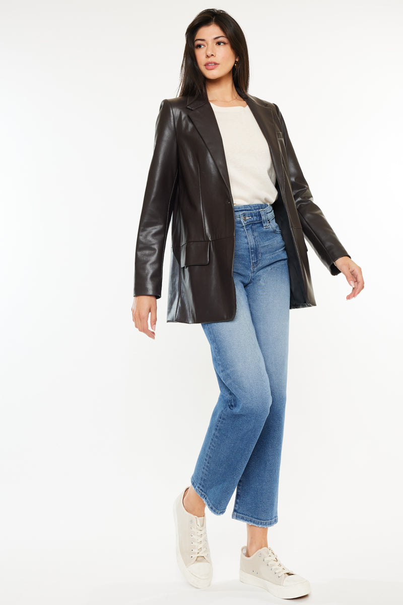 Bethany High Rise 90's Criss Cross Straight Leg Jeans for Women | Vintage Denim Pants | Perfect for Casual Wear, Street Style & Retro Outfits