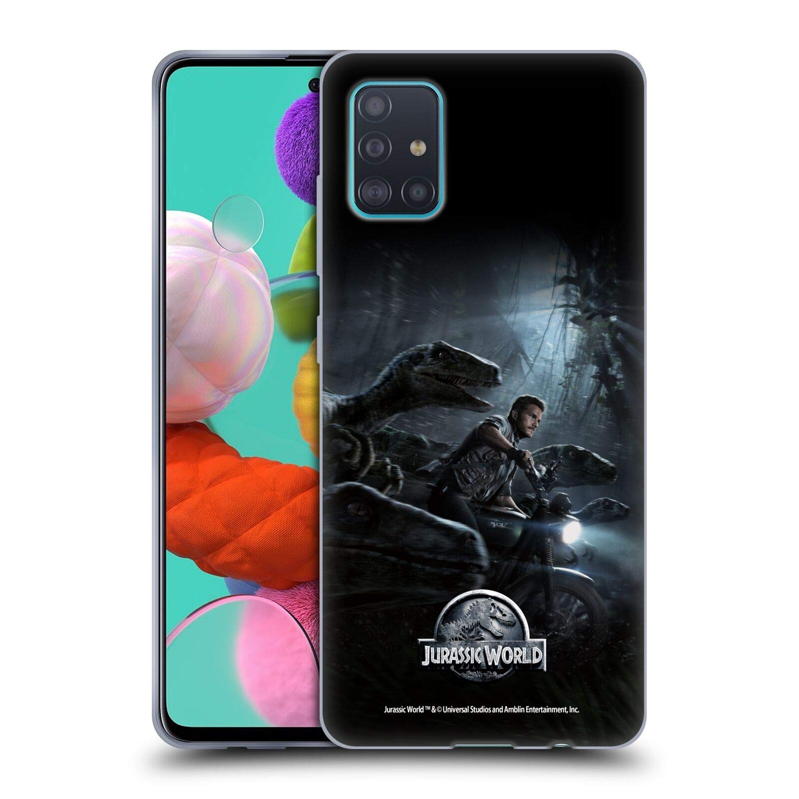 Jurassic World Owen & Velociraptors Key Art Soft Gel Case for Samsung Galaxy A51 (2019) - Officially Licensed by Head Case Designs, Perfect for Movie Fans and Dinosaur Enthusiasts