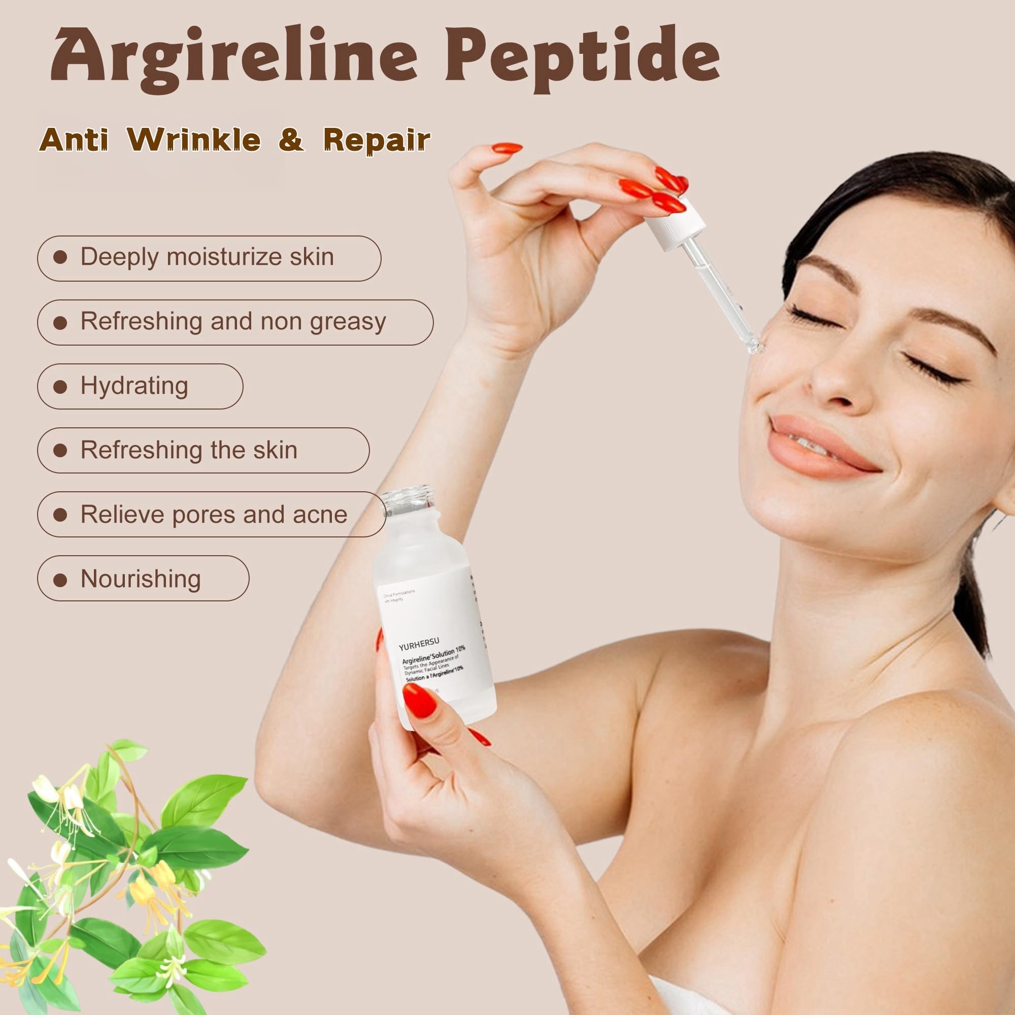 10% Argireline Anti-Wrinkle Facial Serum for Women & Men - Advanced Anti-Aging Treatment to Reduce Fine Lines & Wrinkles, Oil Balancing Moisturizer - 1 oz | Perfect for Daily Skincare Routine & Nighttime Rejuvenation