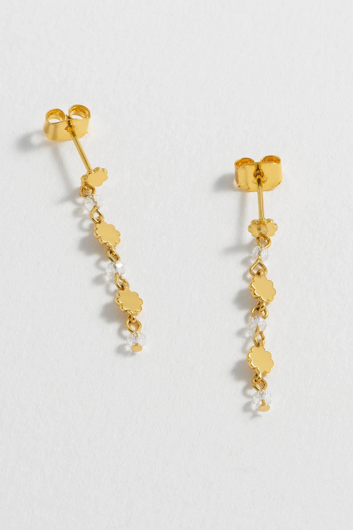Exquisite Triple Flower Crystal Drop Earrings for Women - Elegant Dangling Ear Jewelry for Parties, Weddings & Special Occasions