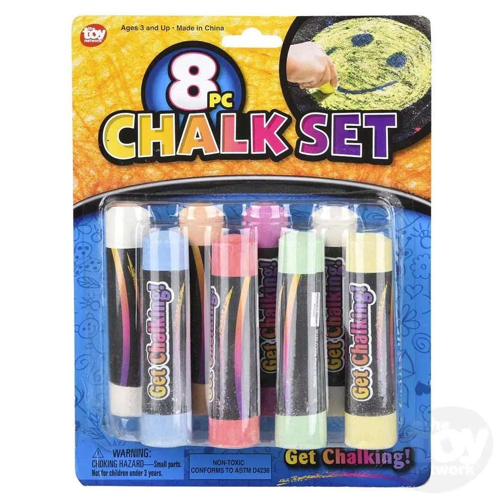 7.5 Inch Chalk Set - 8 Pieces Non-Toxic Dustless Chalk for Kids, Teachers & Artists - Perfect for Classroom, Sidewalk Art & Chalkboard Writing