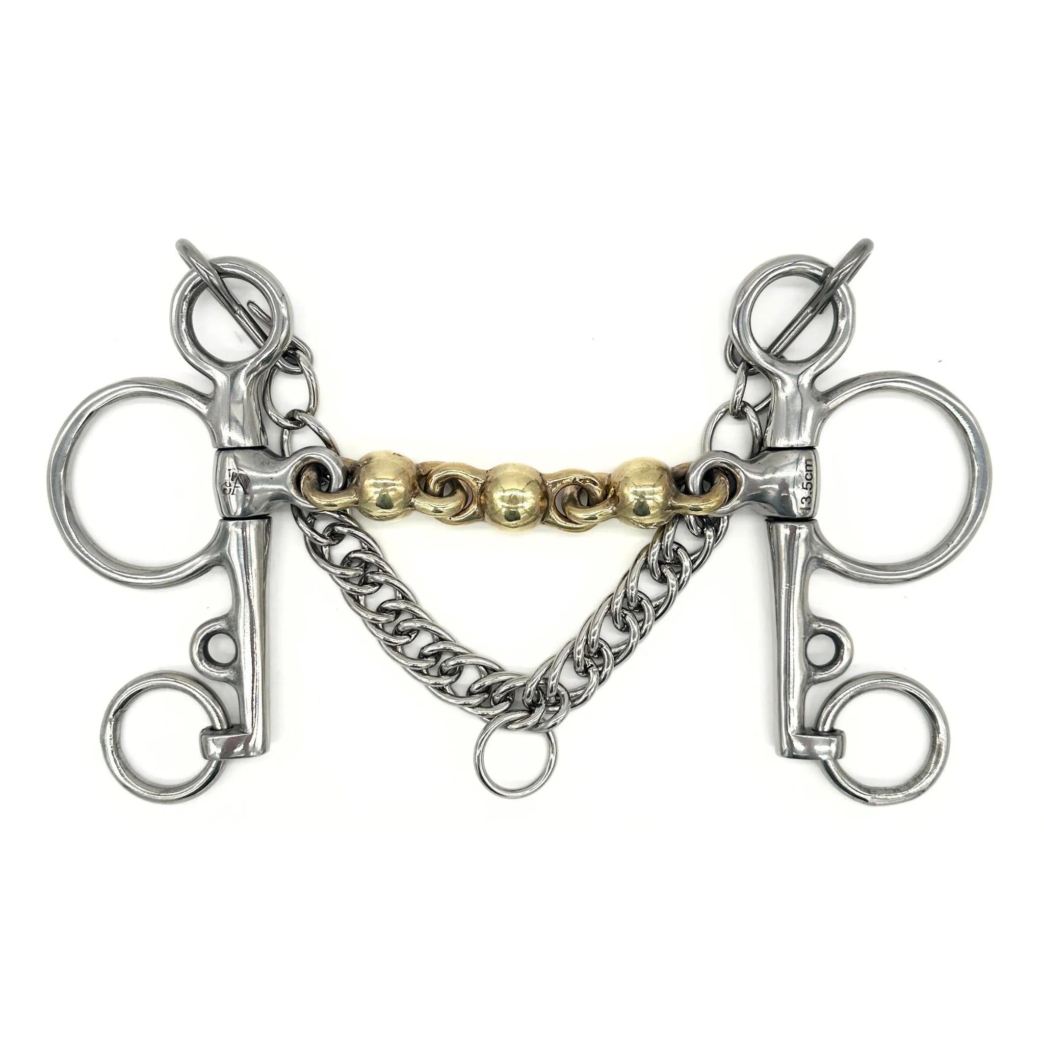 Jake Adams Brass Mouth Waterford Pelham Bit - English Horse Riding Bit for Dressage & Show Jumping - Perfect for Training & Competition