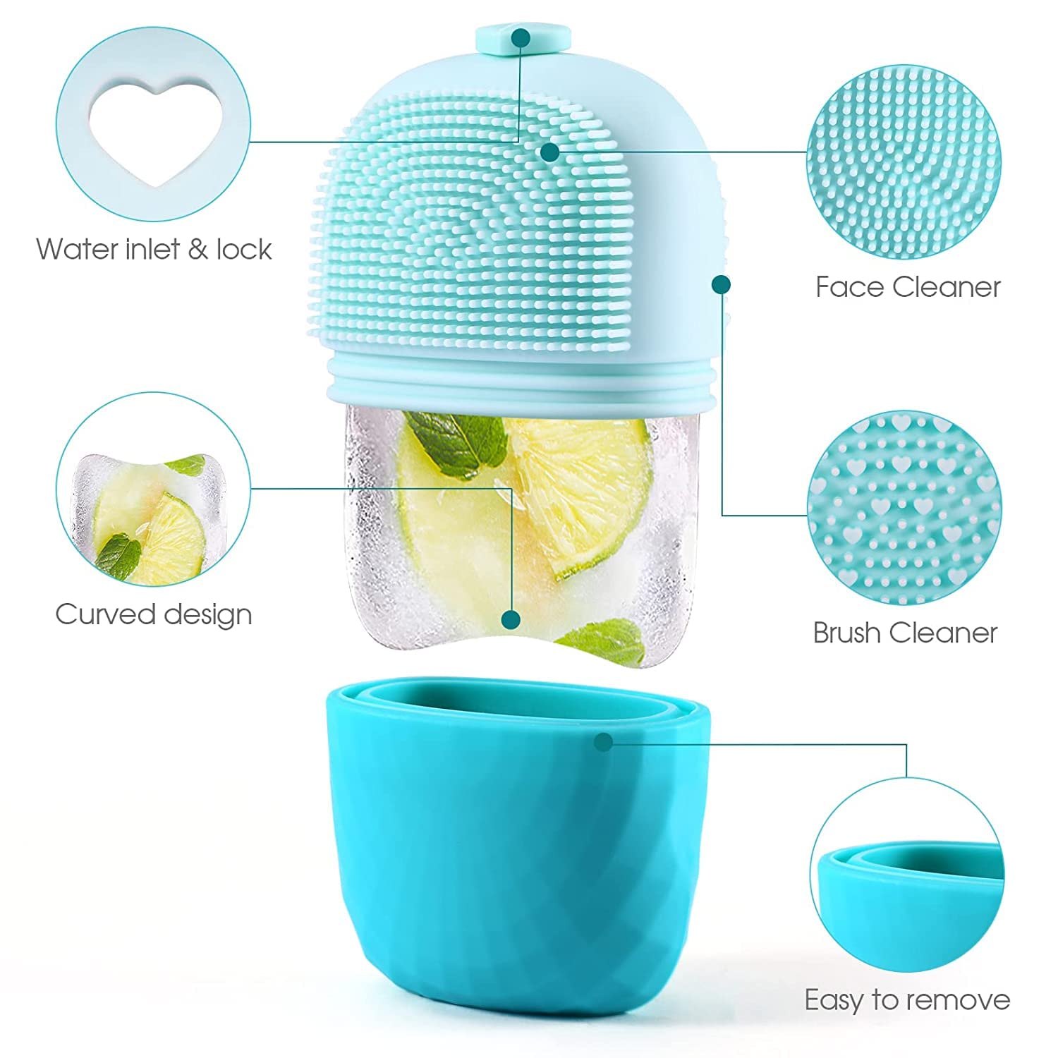 DEE SONS Ice Roller for Face, Eyes & Neck – Reusable Silicone Ice Massager to Reduce Puffiness, Eye Bags & Migraine Pain | Skin Care & Facial Therapy Tool for Glowing Skin | Perfect for Morning Routine & Post-Workout Recovery