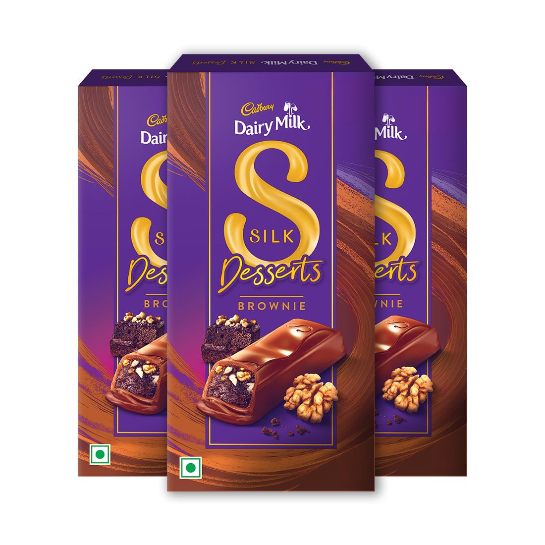 Cadbury Dairy Milk Silk Walnut Brownie Chocolate Bar - 3 Pack (70g Each) | Rich & Creamy Chocolate Dessert for Gifting, Snacking & Baking | Perfect for Parties, Holidays & Sweet Treats