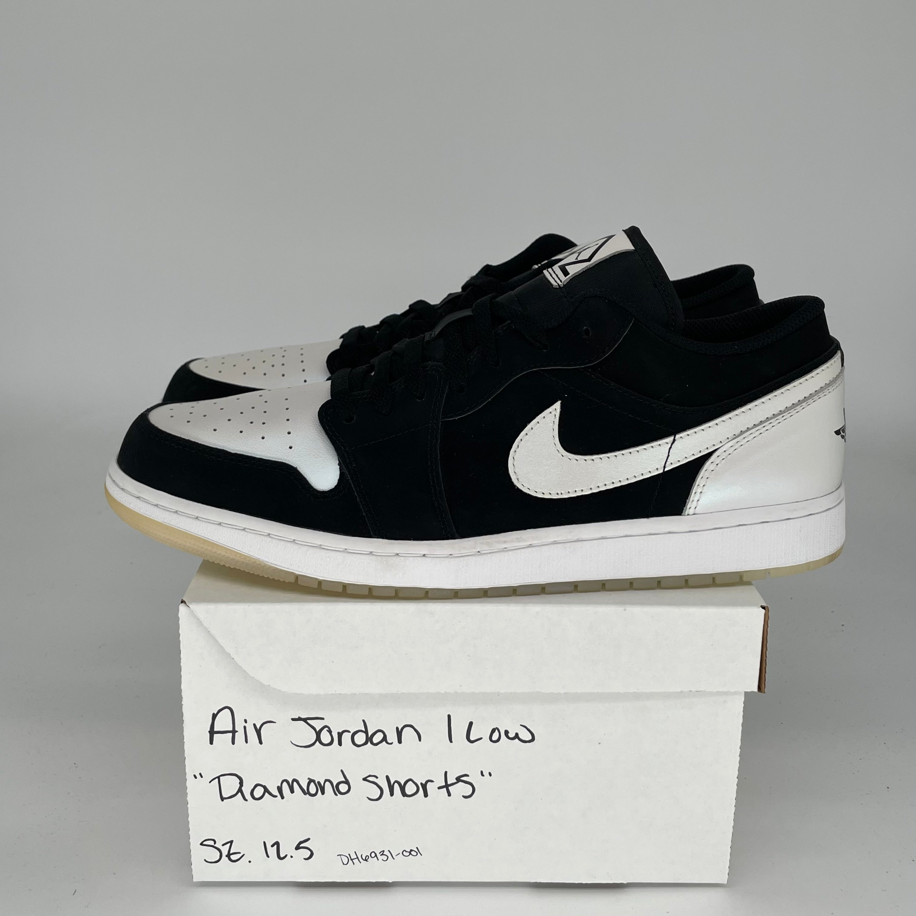 **Air Jordan 1 Low Diamond Shorts Men's Sneakers - Size 12.5 (DH6931-001) - Perfect for Casual Wear & Street Style**