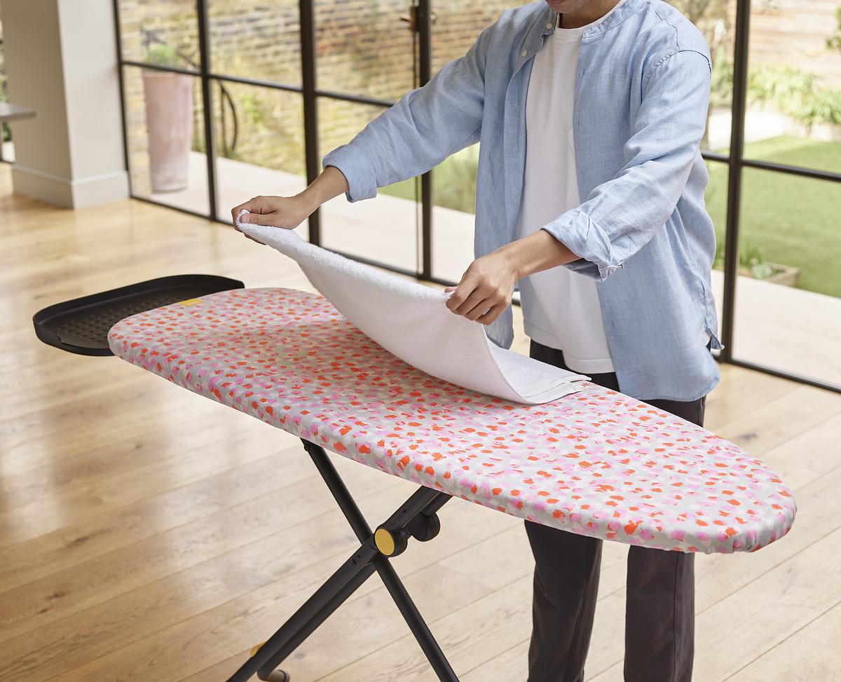 Premium Glide Max Peach Easy Store Ironing Board - 135cm Extra Wide & Stable - Perfect for Home, Laundry Room, or Tailoring Shop