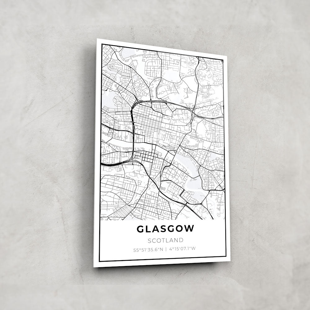 Glasgow Scotland Map Glass Art - Handmade Stained Glass Wall Decor for Home & Office - Perfect Gift for Travel Lovers & Map Enthusiasts