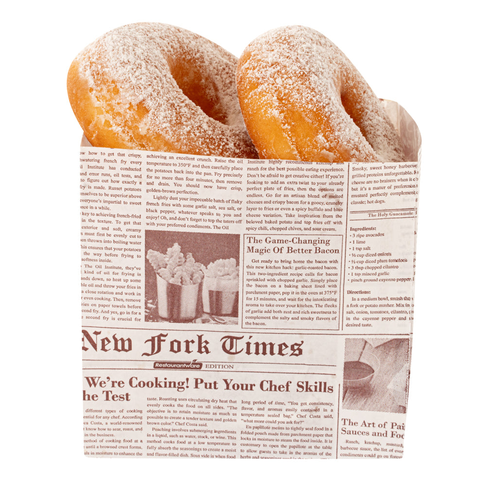 Eco-Friendly Sepia Newsprint Paper Snack Bags 4