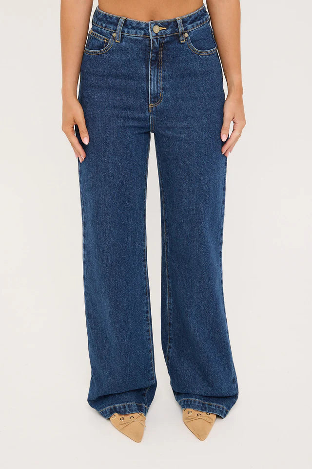 94 High Wide Tara Mid Blue Denim Jeans for Women - Comfortable Stretch Skinny Jeans with High Waist, Perfect for Casual Wear, Office & Night Out