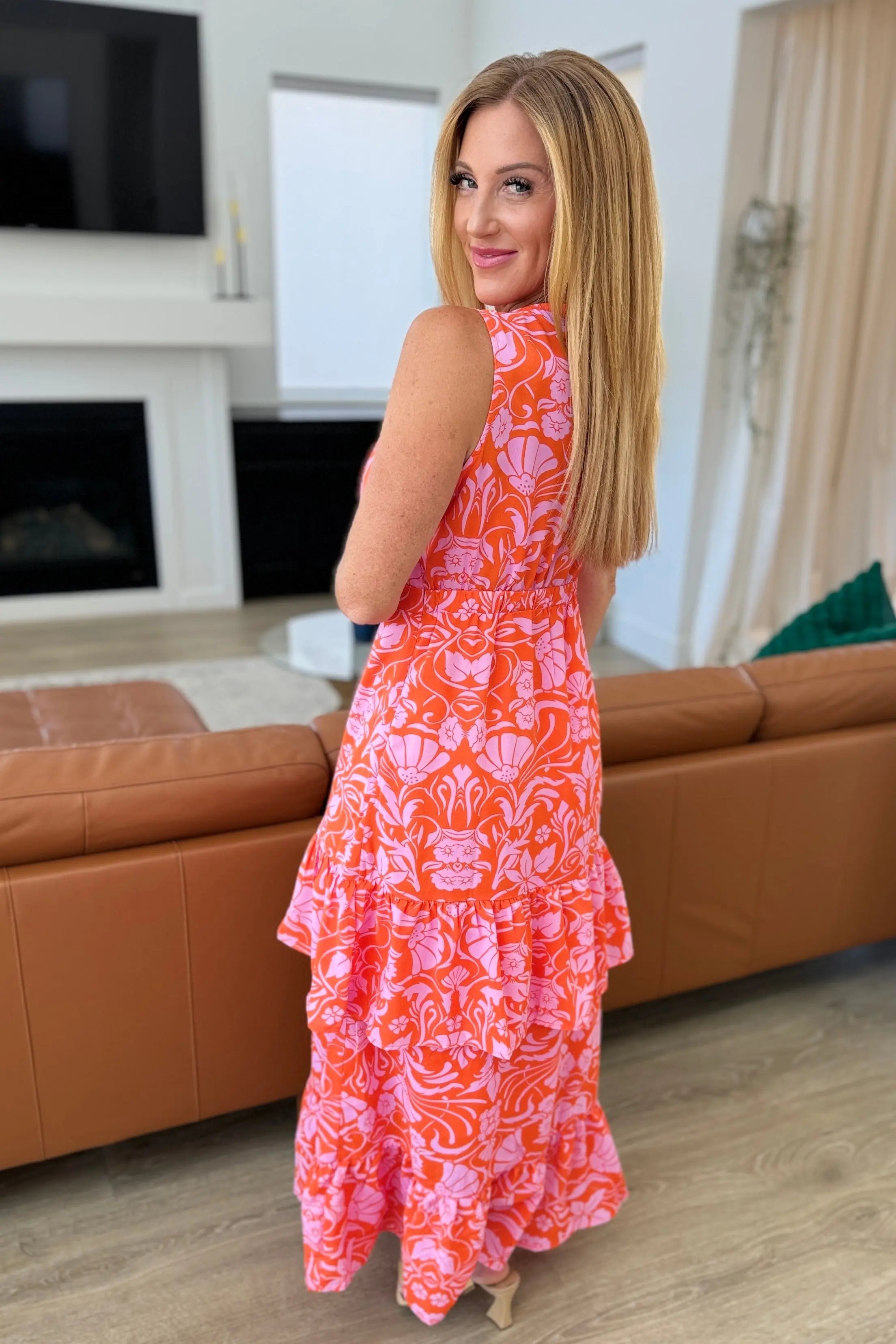 Miss Summer V Neck Tiered Flowy Maxi Dress for Women - Elegant Boho Chic Beachwear & Casual Summer Outfit