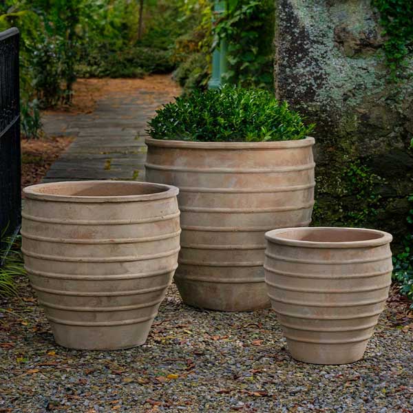Campania International Antico Terra Cotta Variety Planter Set of 3 - Perfect for Indoor Plants, Outdoor Garden Decor, and Home Décor