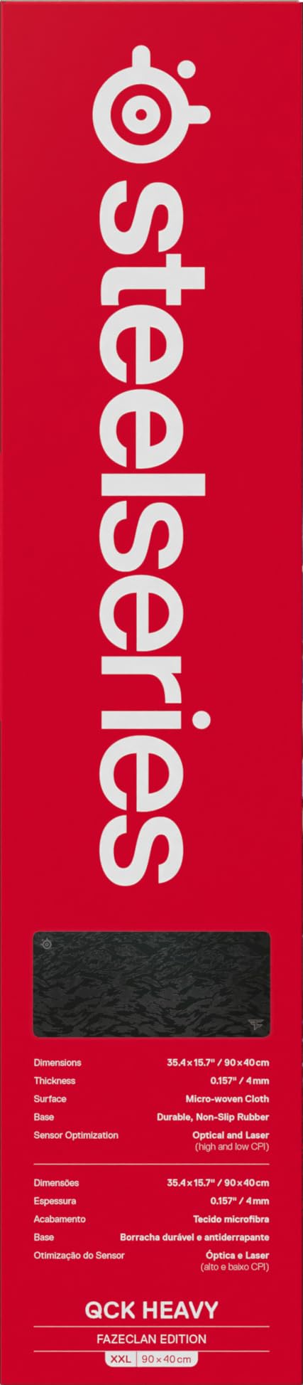 SteelSeries QcK XXL Gaming Mouse Pad - Faze Clan Edition - Thick Cloth Surface - Extra Large Desk Coverage - Optimized for Gaming Sensors - Perfect for Esports & Professional Gaming Setups