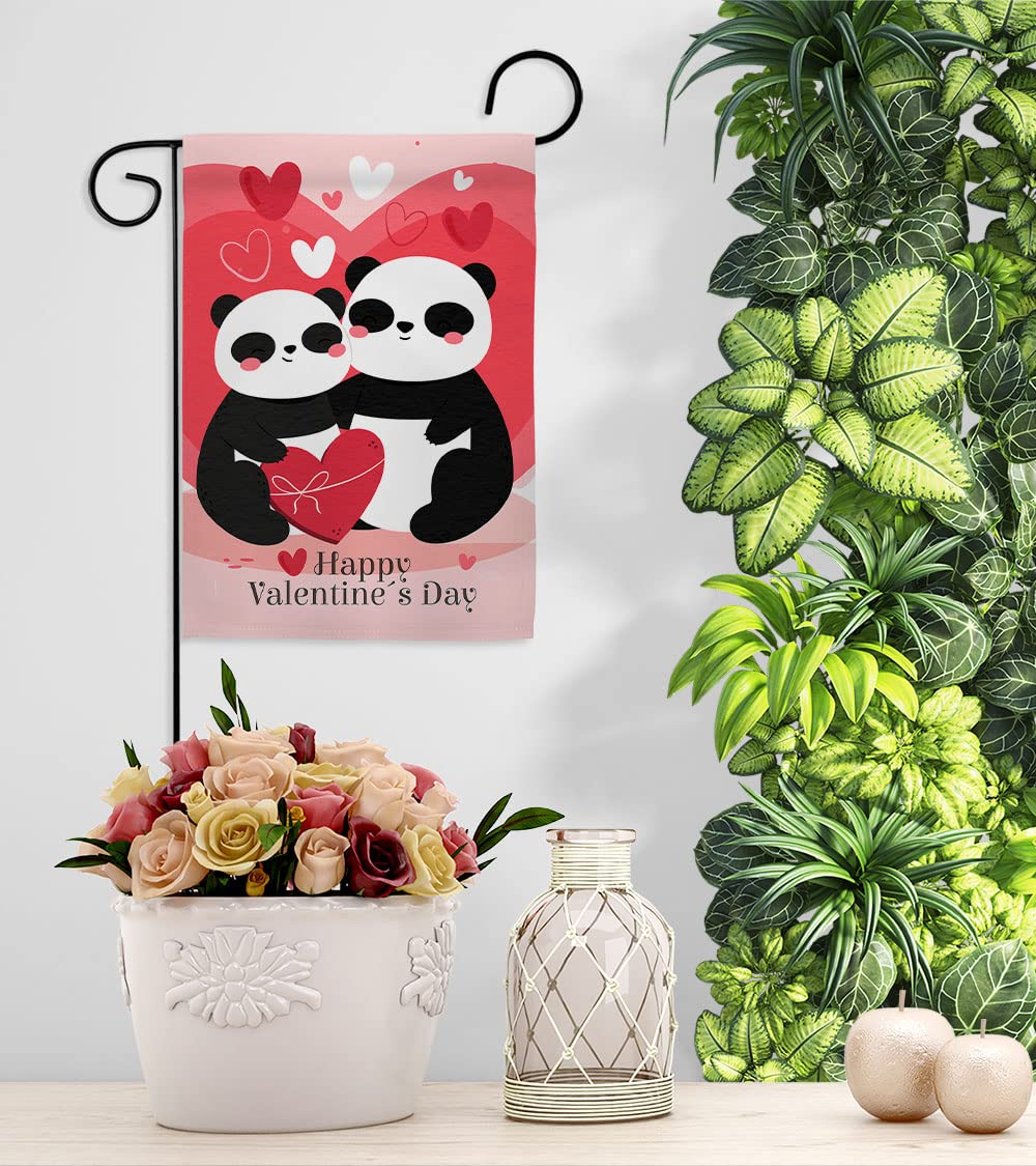 Panda Love Garden Flag - Valentine's Spring Decor for Yard & Home