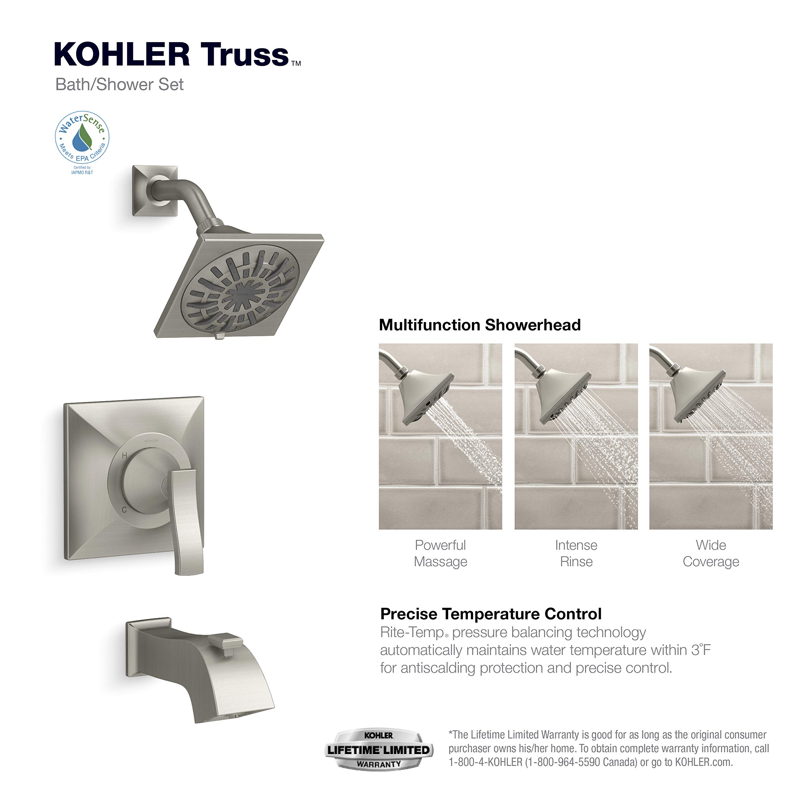 TRUSS® Bath Shower Faucet - Modern Chrome Finish, Water-Saving Design for Bathroom & Shower Installation | Perfect for Home Renovation & Spa-Like Experience
