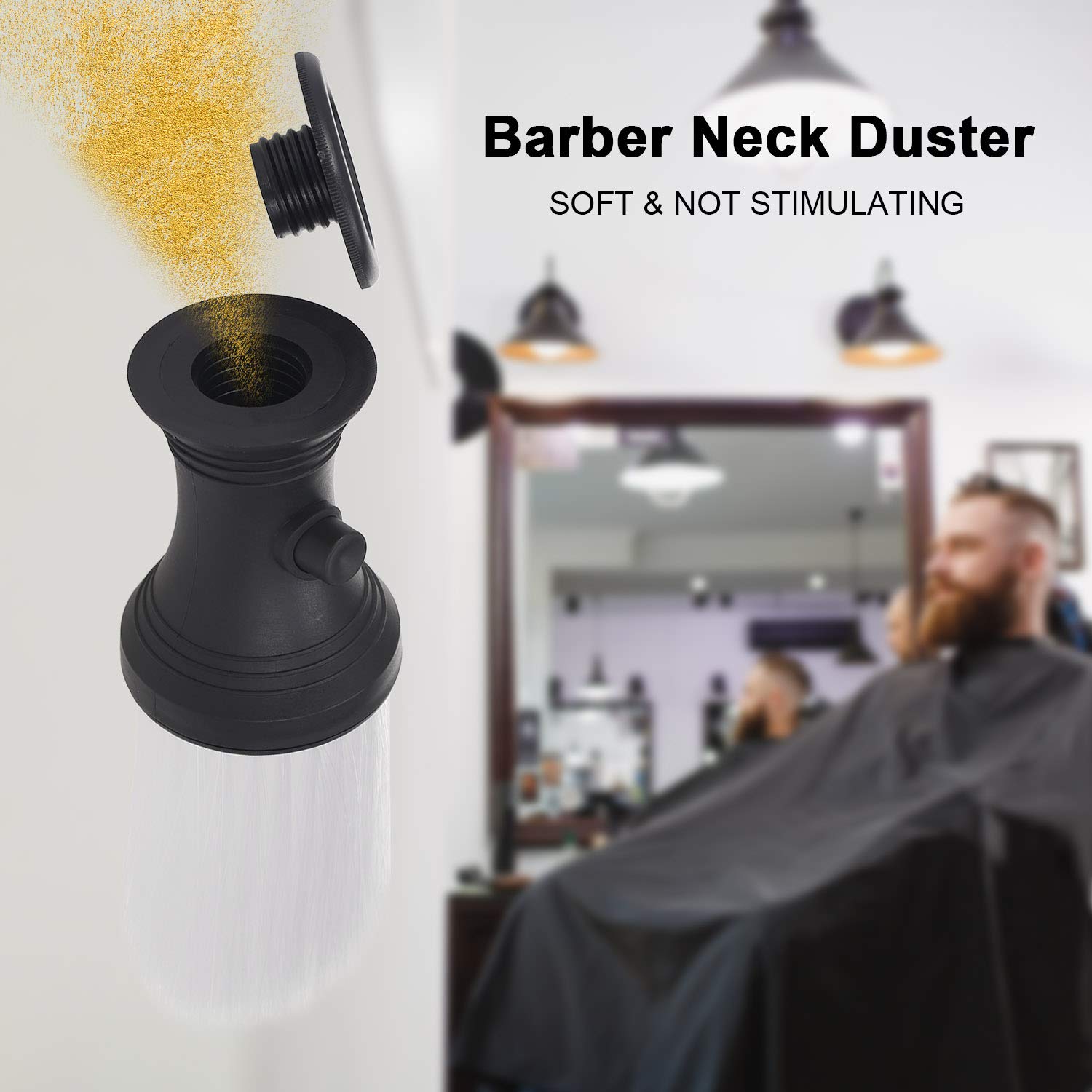 Professional Barber Neck Duster Face Sweep Brush - Salon & Household Hair Cleaning Tool for Stylists & Home Use (Black) | Perfect for Haircut Cleanup, Beard Trimming & Salon Maintenance - Layfoo