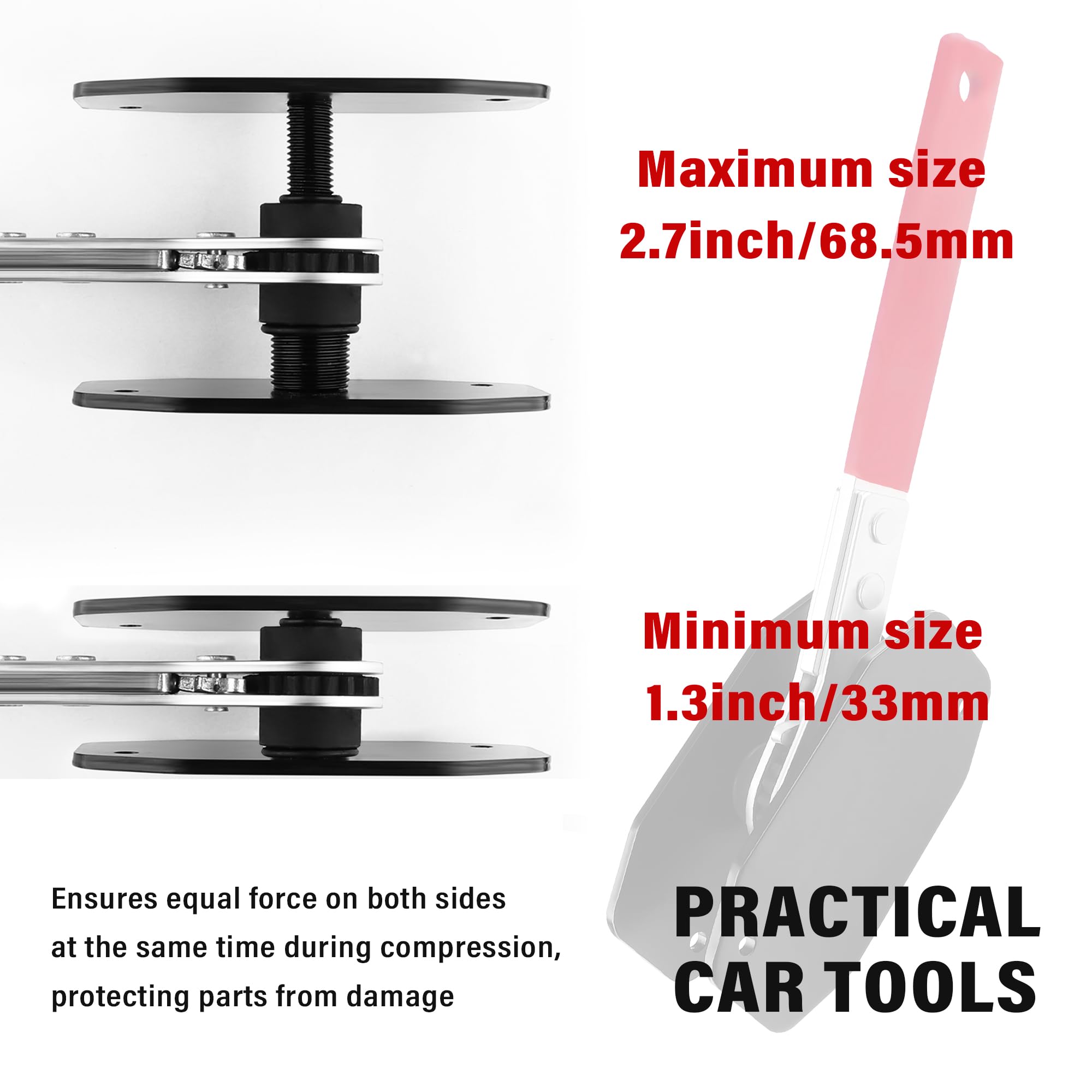 Professional Brake Caliper Press Tool with 360° Rotating Ratchet - Caliper Piston Compressor & Brake Pad Spreader for Single/Twin/Quad Piston Calipers (Red) - Perfect for DIY Auto Repair & Mechanic Shop Maintenance