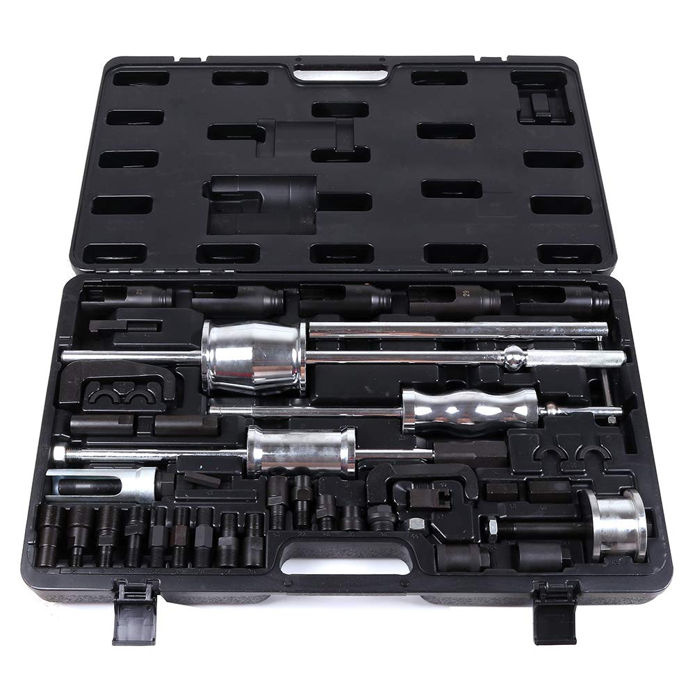 ECCPP 40-Piece Auto Truck Diesel Injector Puller Extractor Tool Kit with Slide Hammer - Compatible with Most Diesel Engines - Perfect for Mechanics & DIY Repairs
