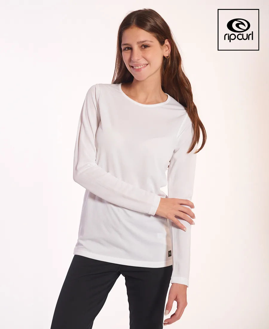 Rip Curl Thermal Women's Long Sleeve Shirt - White | Perfect for Surfing, Yoga & Outdoor Activities