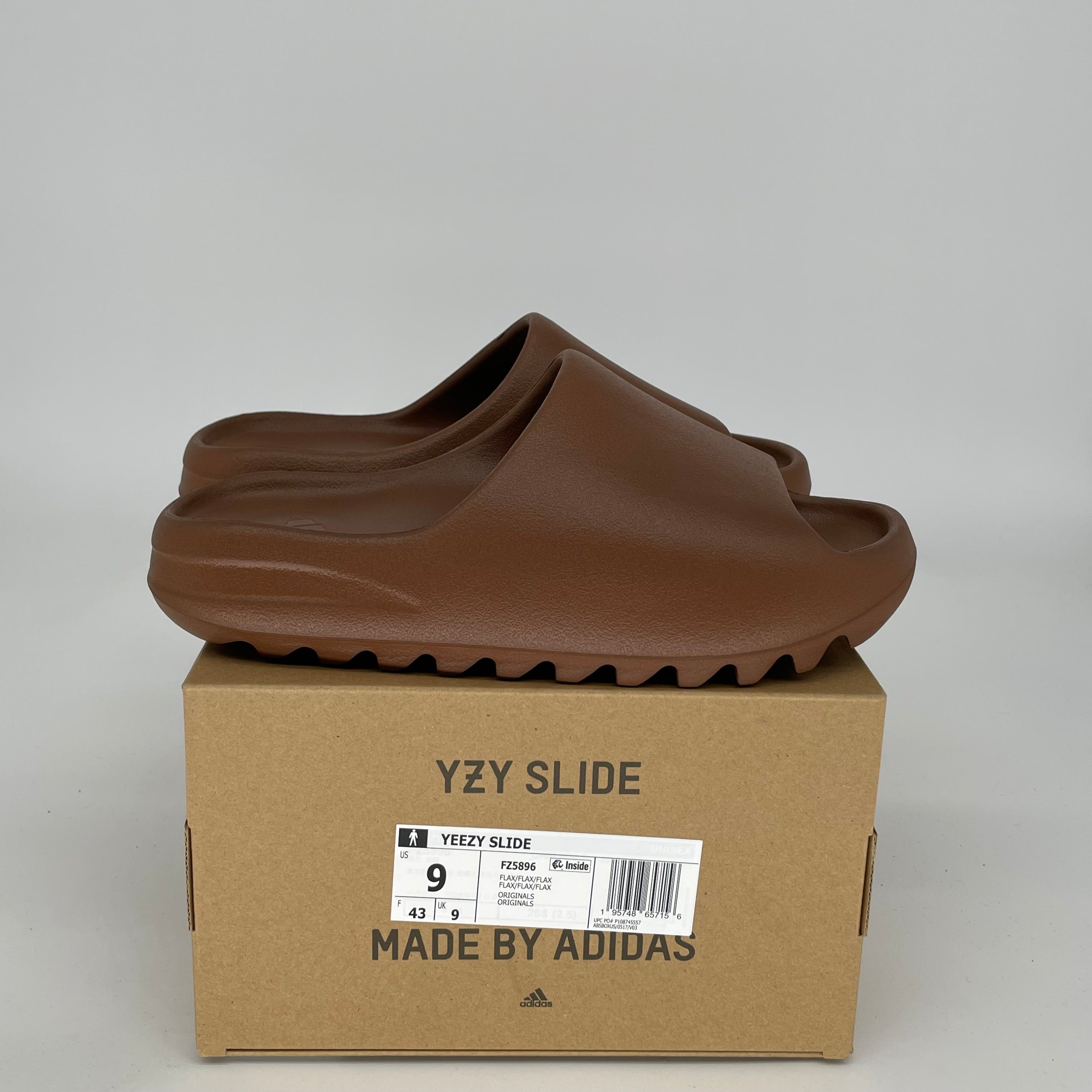 Adidas Yeezy Slide Flax Size 9 FZ5896 - Comfortable Slides for Men | Summer Beach Slides, Pool Slides, Casual Home Slippers