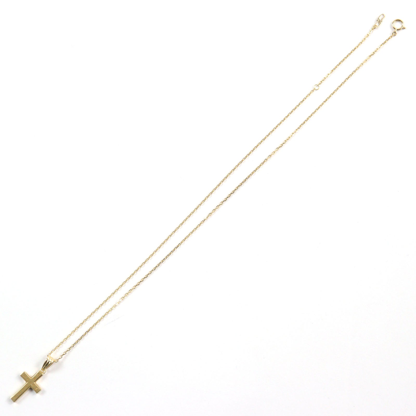 18K Gold Diamond Cross Reversible Pendant Necklace for Women - Elegant Religious Jewelry Gift for Christmas, Baptism & Special Occasions
