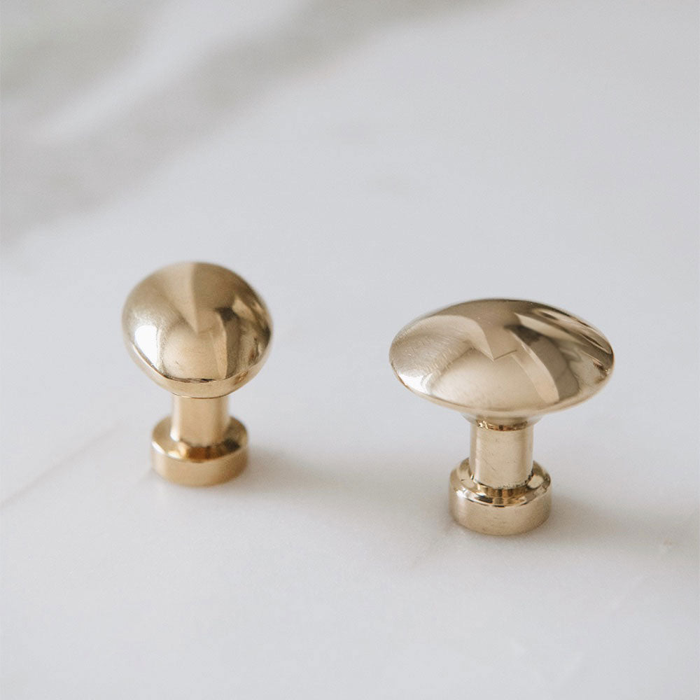Vintage Roan Iris Unlacquered Solid Brass Cabinet Knob - Classic Hardware for Kitchen Cabinets, Dressers & Furniture Restoration