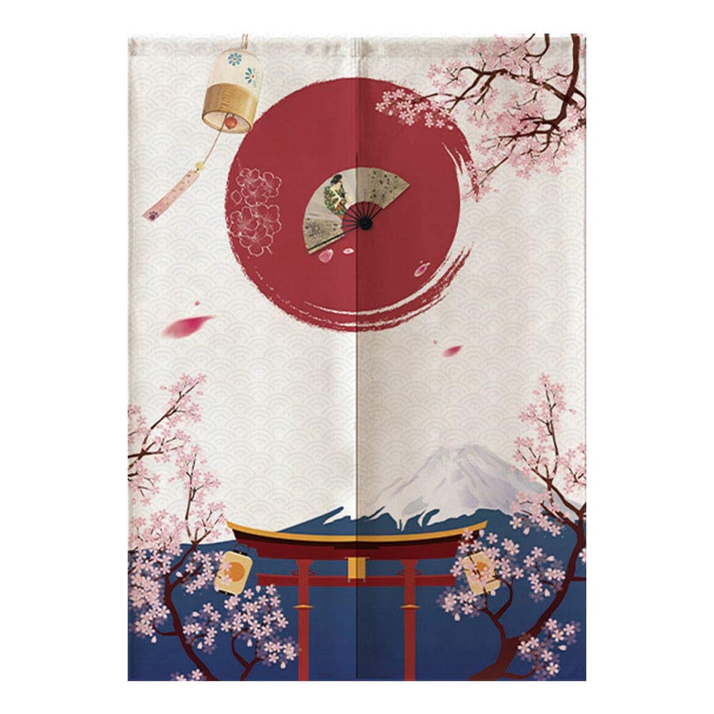 Ciciglow Japanese Style Blackout Half Doorway Curtain 85x120cm - Thermal Insulated Room Divider for Bedroom, Kitchen, Shop, Restaurant, and Office Privacy