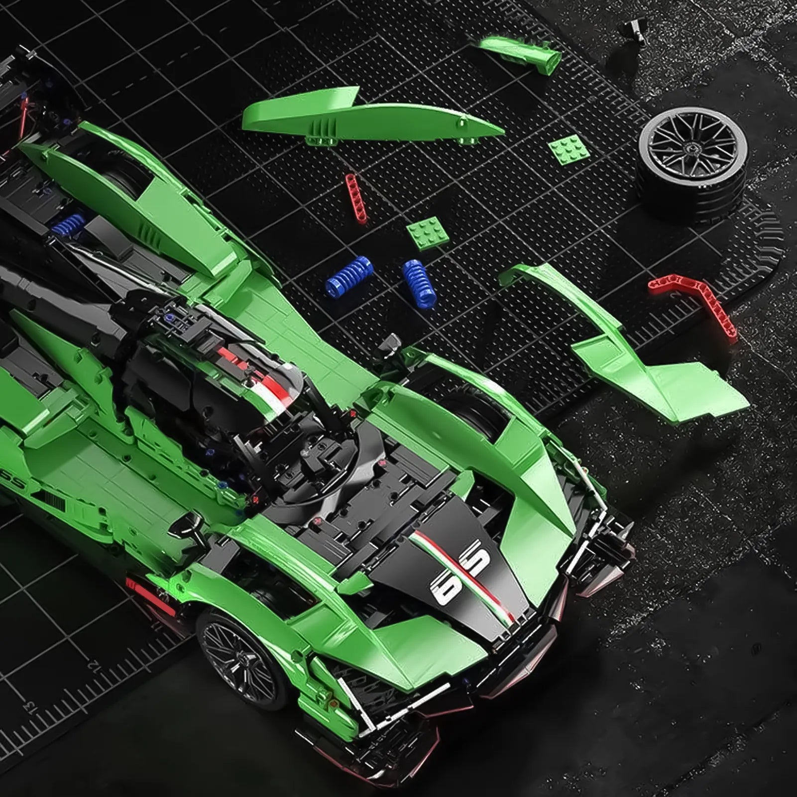 LEGO-Compatible MOC SC65 Super Racing Car Building Kit - 1:8 Scale Model with 2980 Pieces for Adults & Collectors - Perfect for Display, DIY Projects & Racing Car Enthusiasts