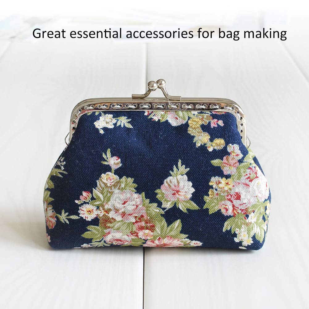 Jeanoko 10pcs 8.5cm Square Metal Purse Frames - Vintage Kiss Clasp Locks for DIY Handbag Making, Sewing Craft Supplies (Perfect for Retro Purses, Clutches & Tote Bags)