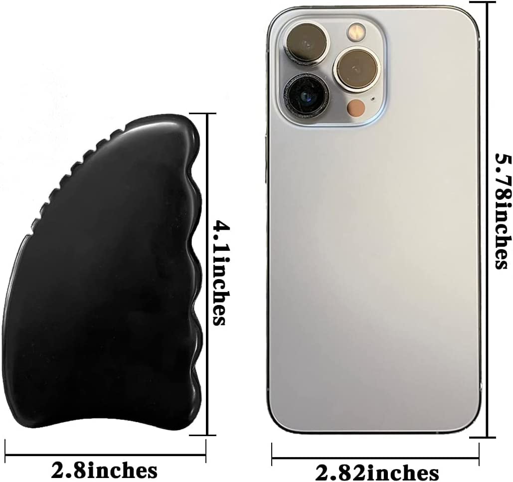 Professional Gua Sha Facial Massage Tool for Face & Body - Natural Jade Stone for SPA, Acupuncture Therapy & Trigger Point Relief - Perfect for Skincare Routine & Relaxation at Home