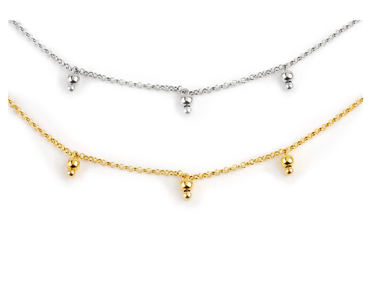 Elegant Jewelry Box DUTY-FREE 3 Ball Necklace - Dainty Solid Gold Ball Necklace, Three Ball Pendant Necklace, Symbolic Boho Gift for Women - Perfect for Weddings, Anniversaries & Everyday Elegance