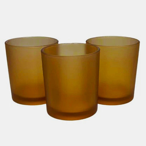 10 Pack Brown Frosted Glass Votive Tealight Candle Holders - Elegant Wedding Centerpieces, Christmas Party Decor, Bridal Shower & Valentine's Day Decorations - Perfect for Romantic Dinners, Holiday Tablescapes and Special Events