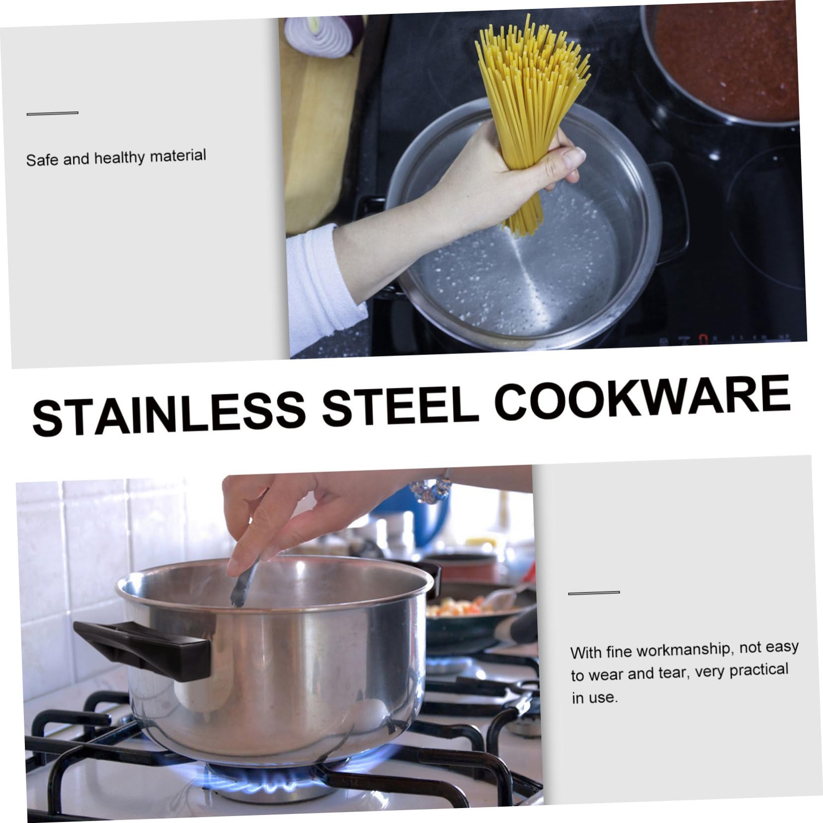 Premium 5 Quart Stainless Steel Pasta Pot with Lid - 24cm Large Cooking Pot for Soup, Stew & Simmering | Durable Stockpot with Handles for Pasta, Noodles & Home Cooking | Ideal for Kitchens, Restaurants & Meal Prep
