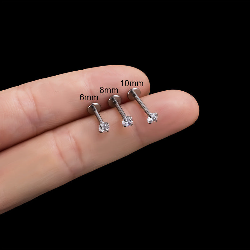 16G Titanium Cartilage Earrings for Lip Piercing - Hypoallergenic Flat Back Studs | Perfect for Daily Wear, Parties & Body Jewelry Enthusiasts