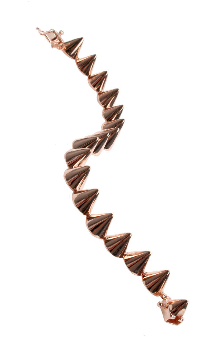 Small Sterling Silver Cone Bracelet in Rose Gold - Elegant Minimalist Jewelry for Women, Perfect for Everyday Wear & Special Occasions