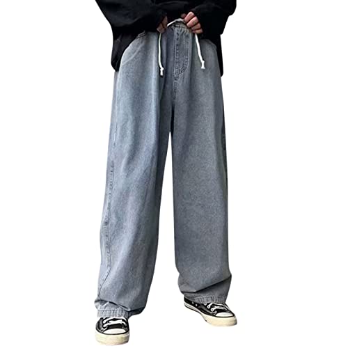 High Waisted Stretch Jeans for Men - Plus Size Loose Fit for Street Style