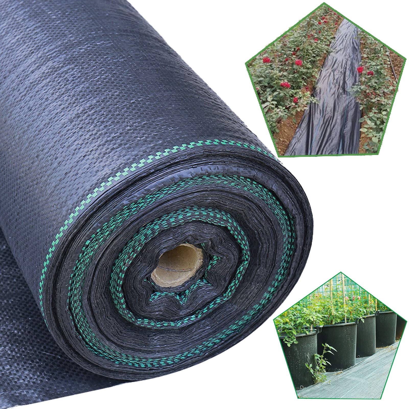 MAHFEI Heavy Duty Weed Control Fabric - UV & Tear Resistant Landscape Barrier Mat for Gardening, Flower Beds, Patio & Ground Cover | Durable Weed Prevention for Outdoor Landscaping Projects