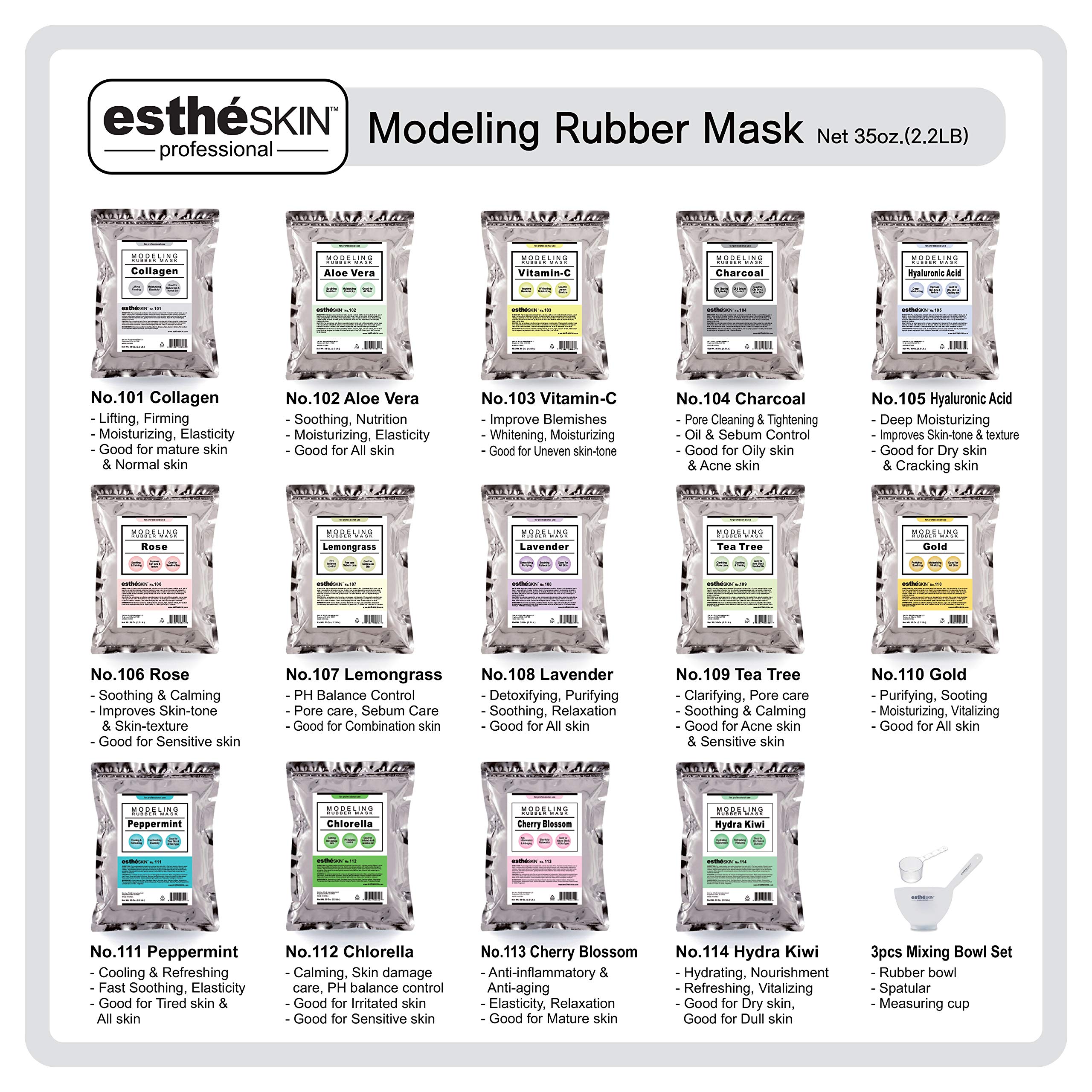 Collagen Peel Off Modeling Rubber Mask - No.101 Facial Skin Care Treatment, 35oz (2 Pack) | Deep Cleansing & Pore Minimizing for Glowing Skin at Home Spa