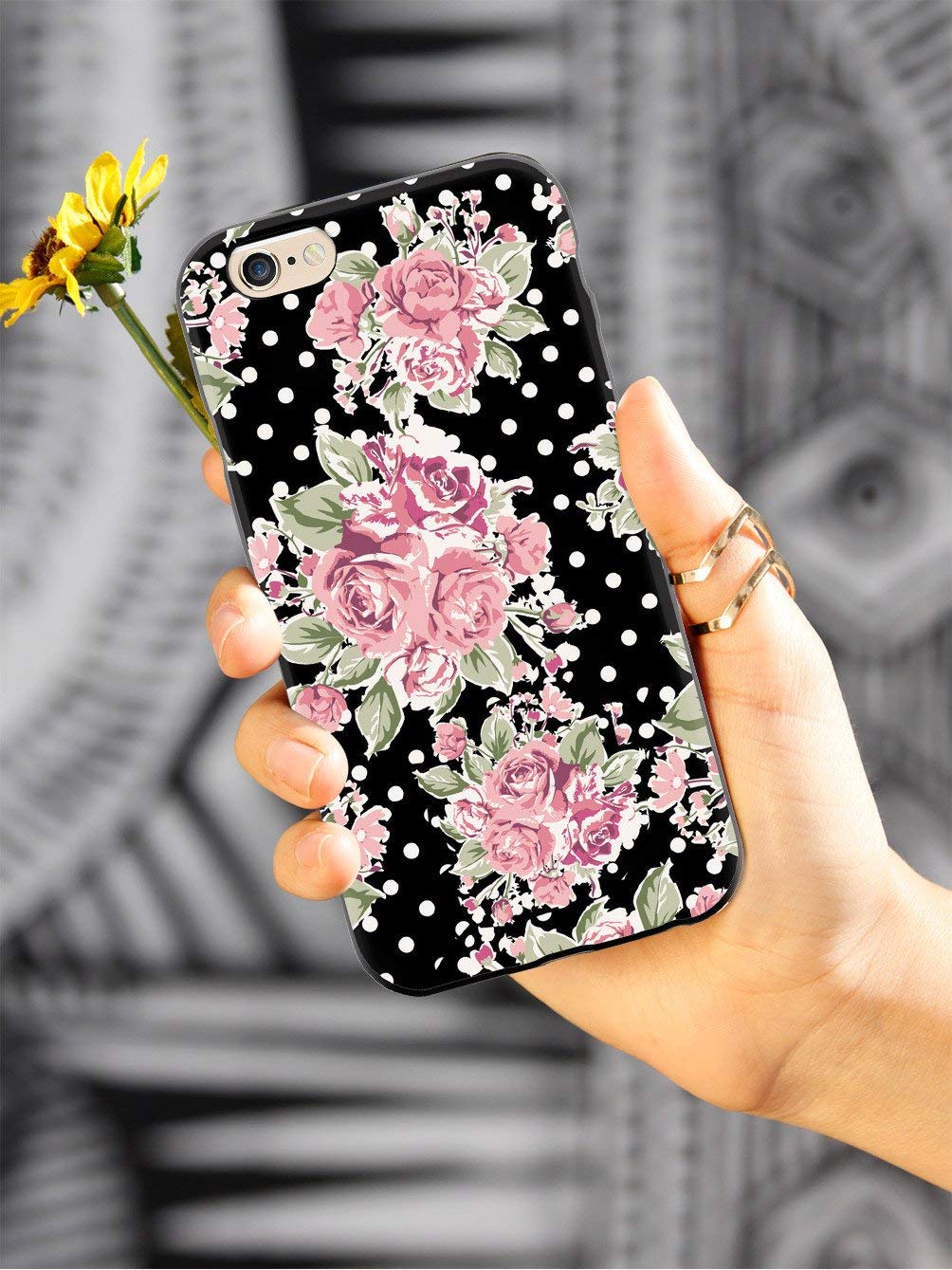 Vintage Polka Dot Flower iPhone 11 Case - 3D Textured Protective Cover for Apple iPhone 11 - Shockproof & Slim Design - Perfect for Everyday Use, Travel & Gift Giving