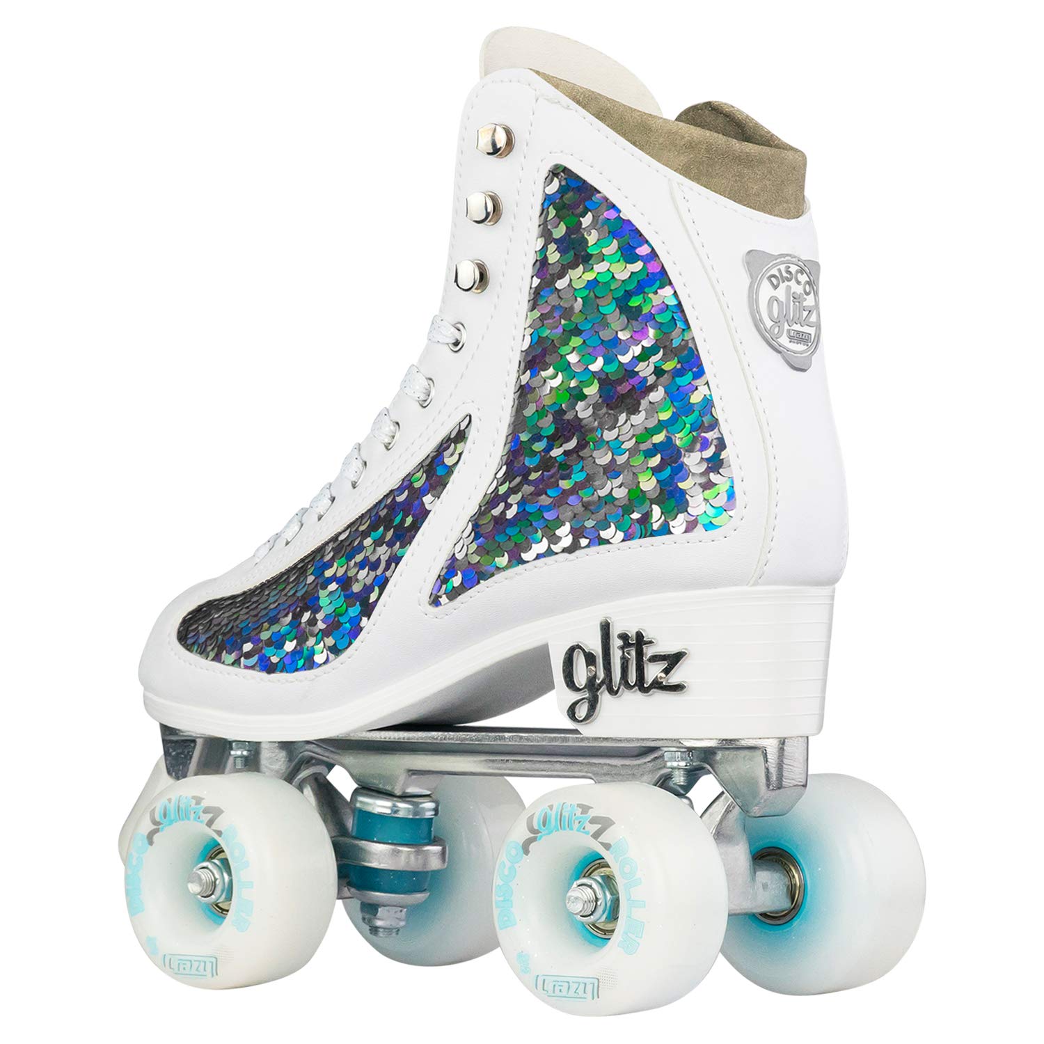 Crazy Skates Glitz Roller Skates for Women & Girls - Adjustable & Fixed Sizes | Sparkling Glitter Quad Skates for Rink, Park & Outdoor Skating | Roller Derby & Recreational Skating