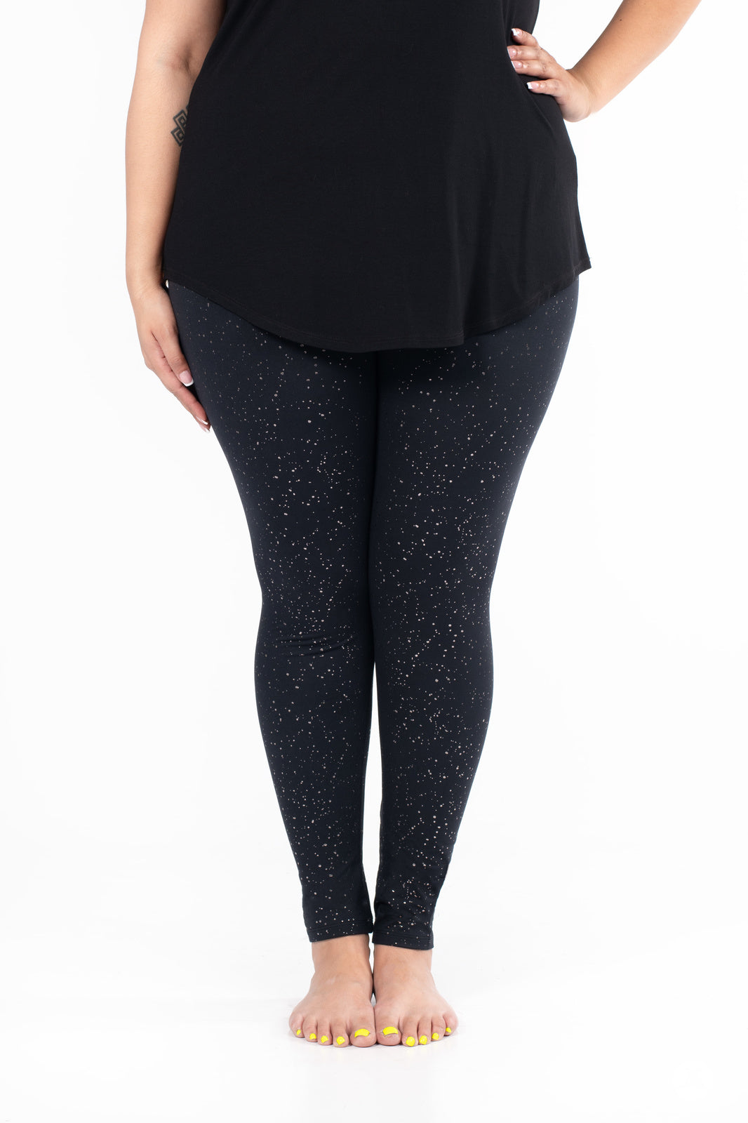 Silver Sparkle Leggings for Women - High Waisted Yoga Pants with Shiny Glitter - Comfortable Workout Leggings for Gym, Running & Dance