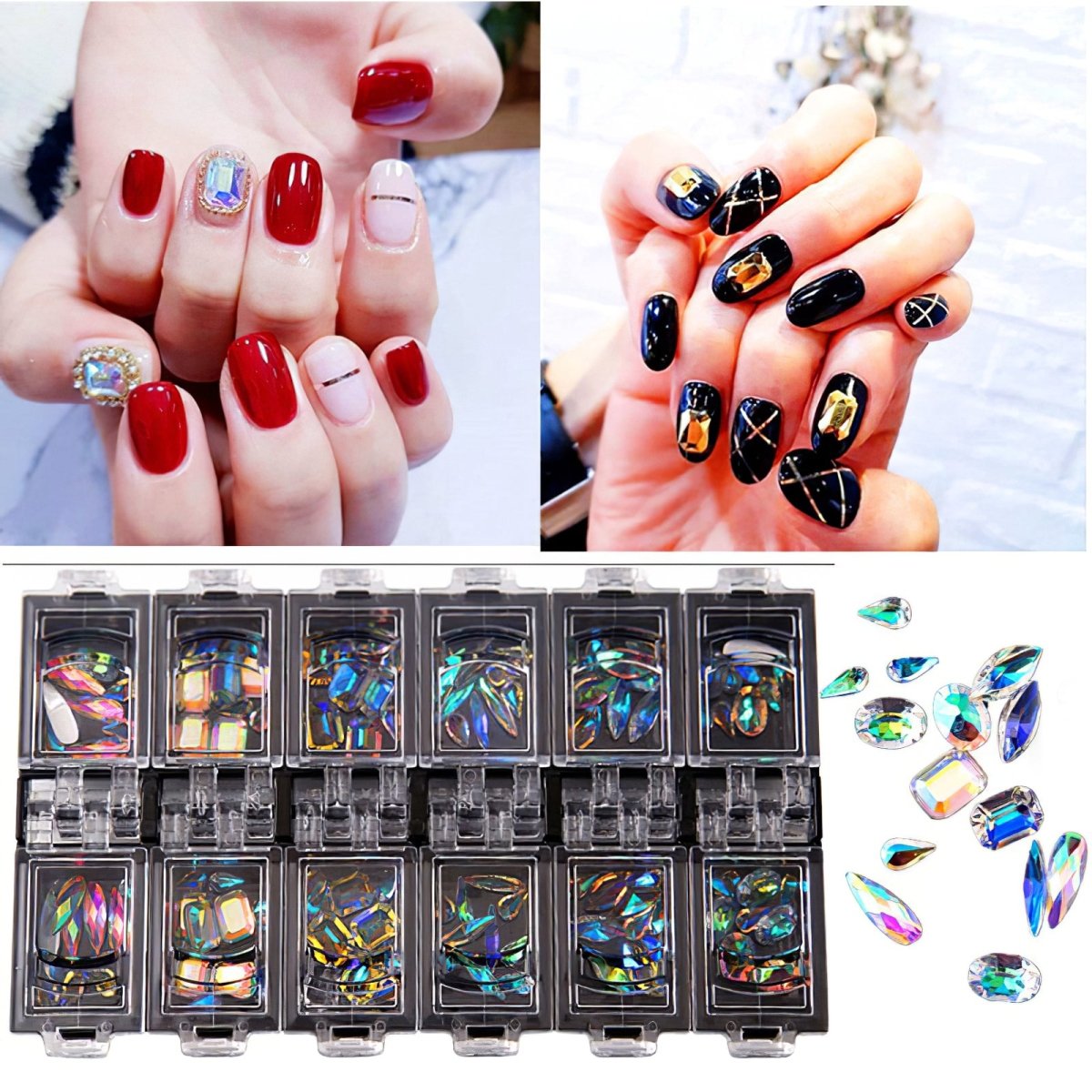 Sparkling Rhinestones for DIY Crafts, Jewelry Making, and Nail Art - High-Quality Flatback Gems for Costumes, Clothing, and Accessories Decoration - Perfect for Bridal, Party, and Festival Outfits