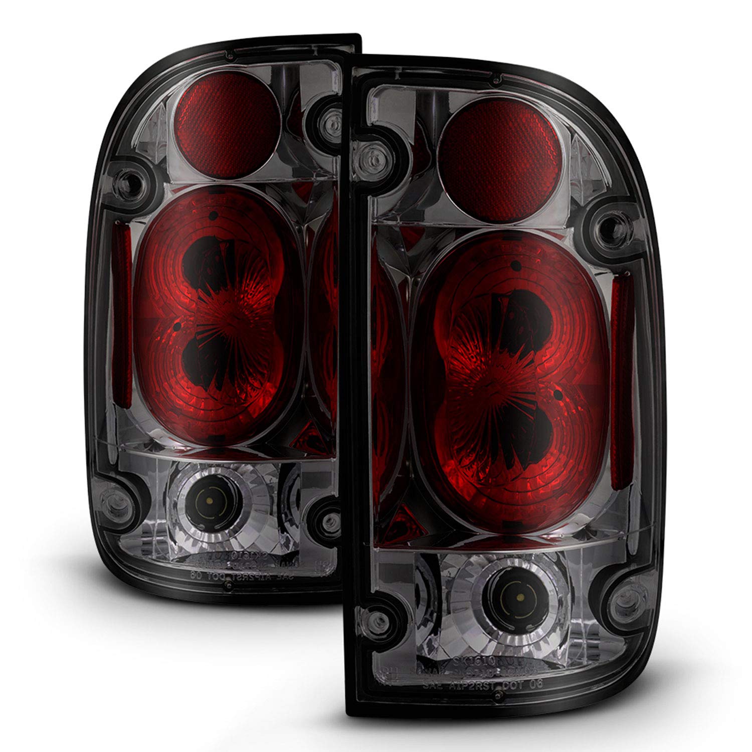 AKKON Black Headlights + Corner Lights + Signal Lights + Bumper Lamps + Smoked Tail Lights Pair for 2001-2004 Toyota Tacoma Pickup - Upgrade Your Truck's Style & Night Visibility (Perfect for Off-Roading, Night Driving & Custom Builds)