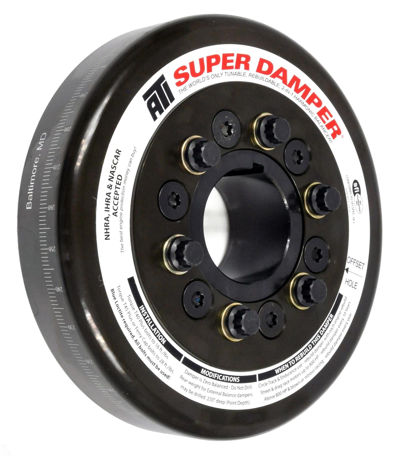 ATI Super Damper Heavy Duty Version for John Deere 466 & 619 Engines - SFI Certified Vibration Dampener for Tractor & Heavy Equipment Performance