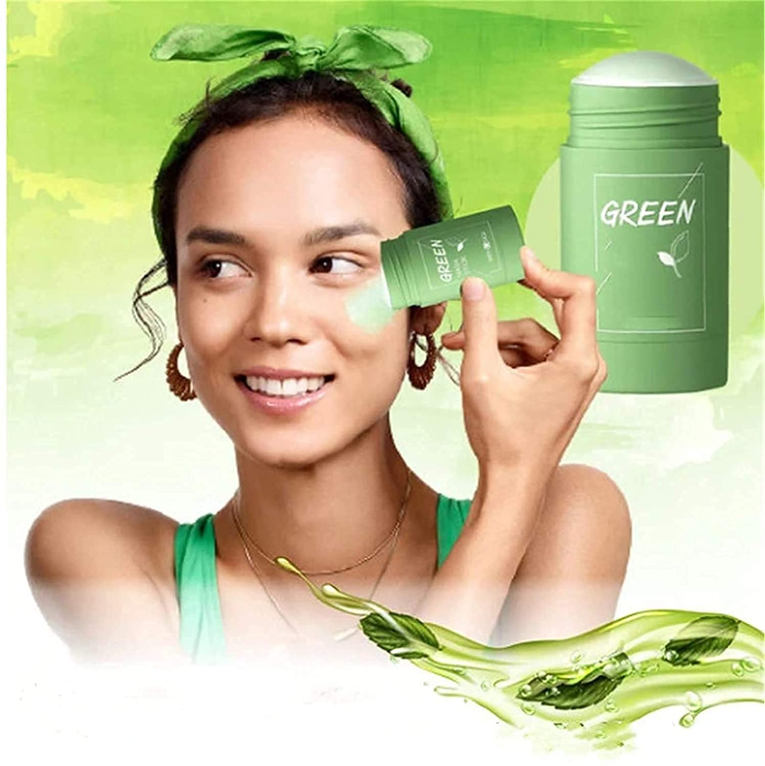 N.Y.N Beauty 3D Facial Roller & Green Tea Clay Mask Set - Skin Tightening Massager, Oil Control & Anti-Acne Treatment for Glowing Complexion | Perfect for Daily Skincare Routine & Spa Night Self-Care