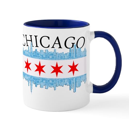 White/Navy Inside - Chicago Skyline Mug