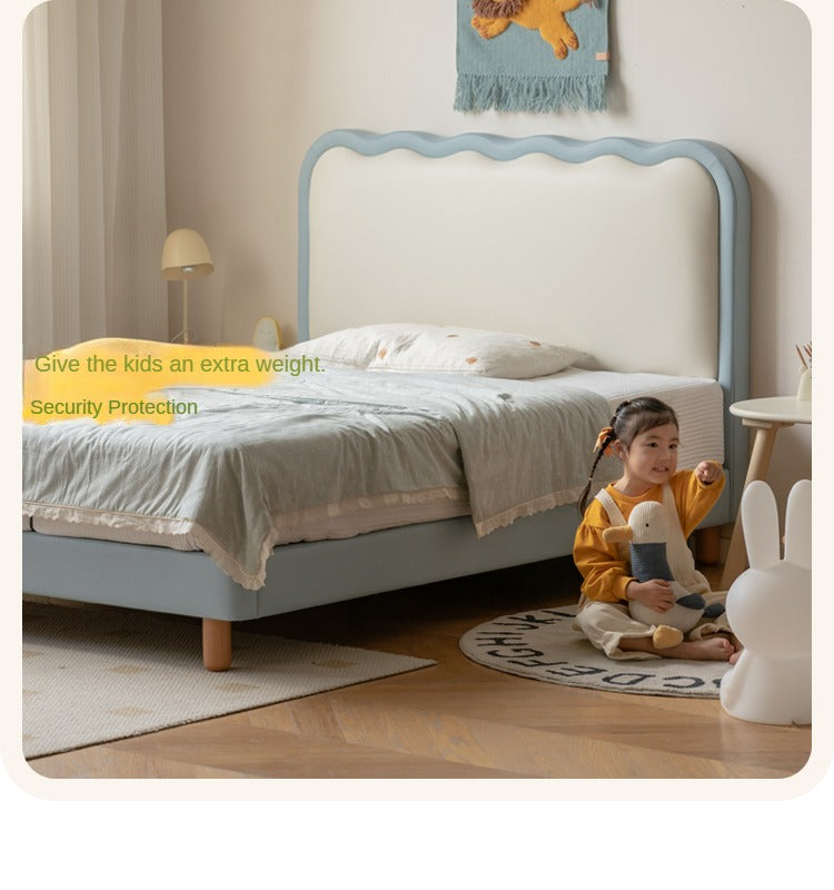 Organic Leather Kids Soft Bed - Comfortable & Durable Toddler Bed for Boys & Girls | Perfect for Nursery, Bedroom & Playroom