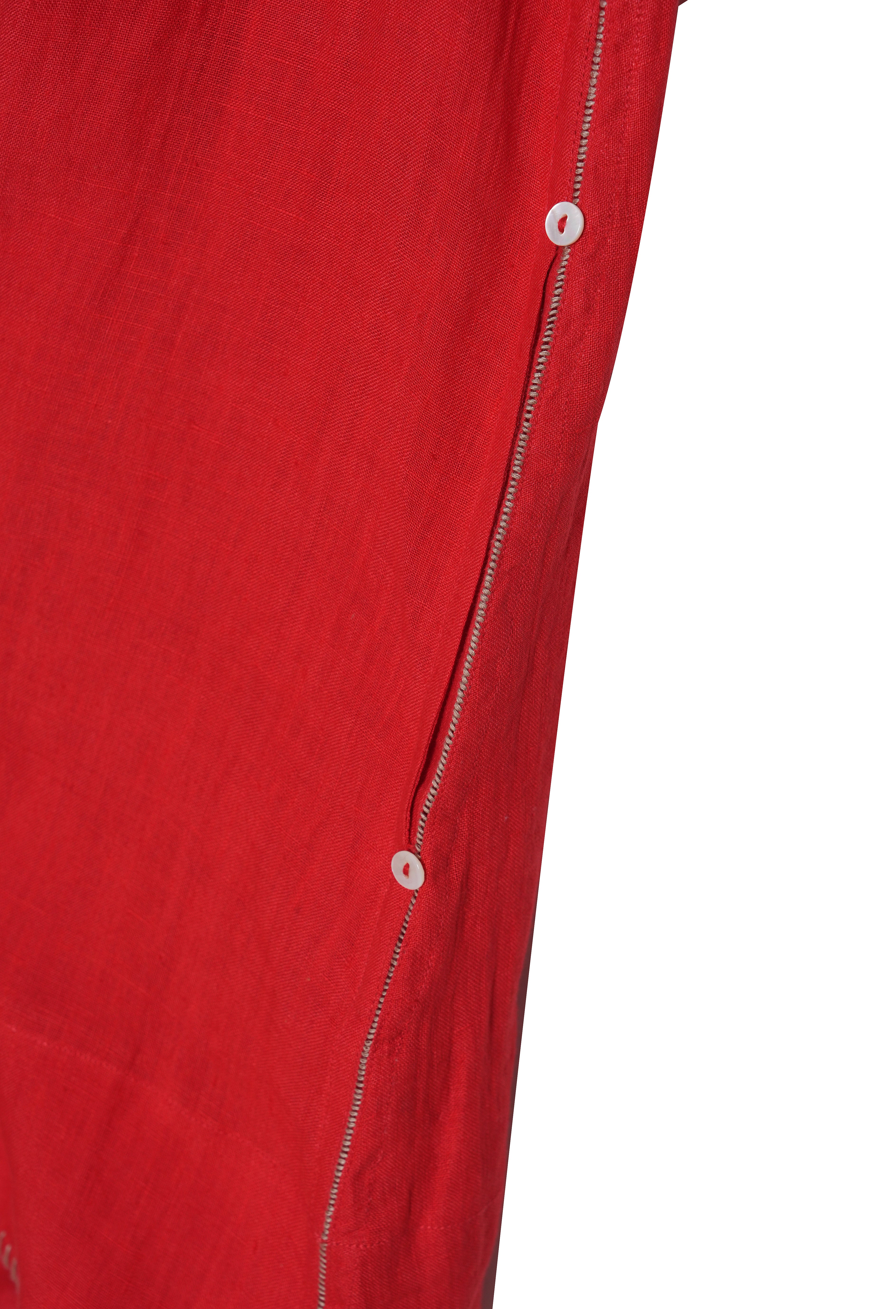 The Block Lab Marine Muse Red Dress - Elegant Women's Summer Dress for Beach, Party & Date Night