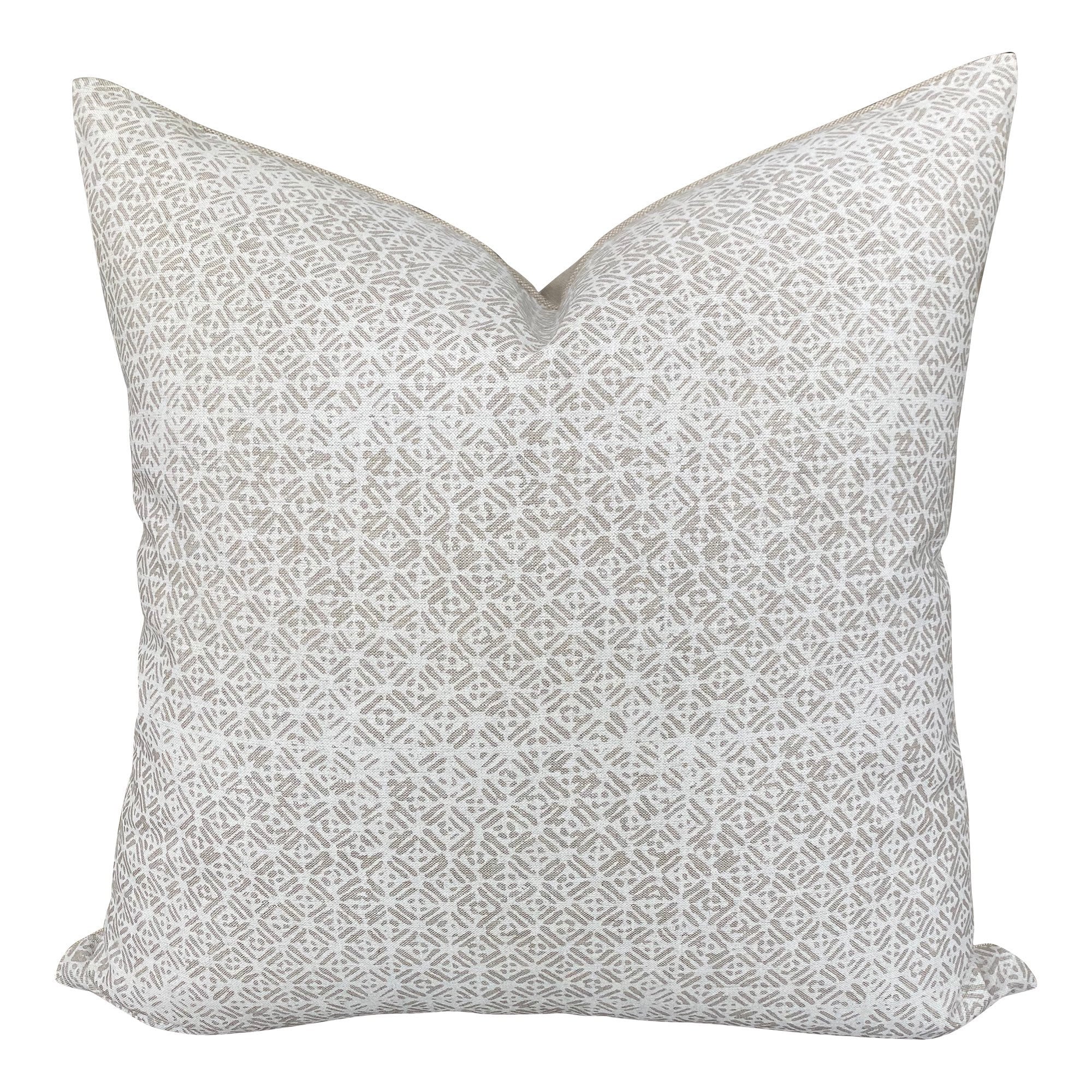 READY TO SHIP Walter G Textiles Designer Pillows - Handmade Batik Cushion Covers in Chalk Linen Fabric for Sofa, Bed & Home Decor